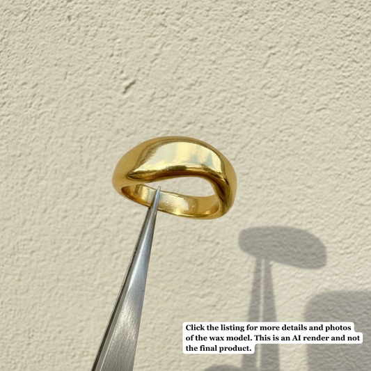 Cresting Wave 9ct Yellow Gold Ring (Wax Model, Available to Cast)
