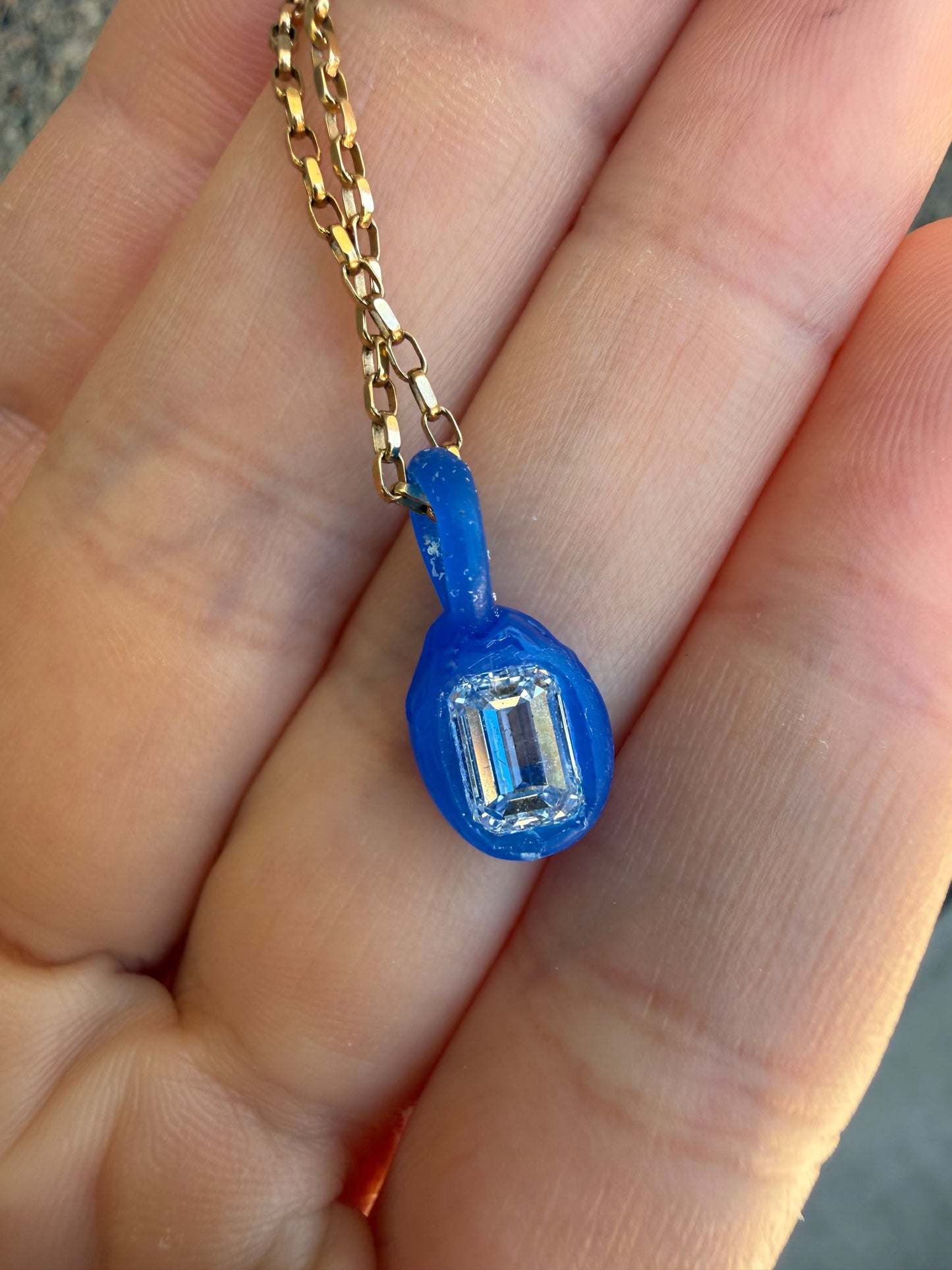 Lab Diamond Geode Pendant