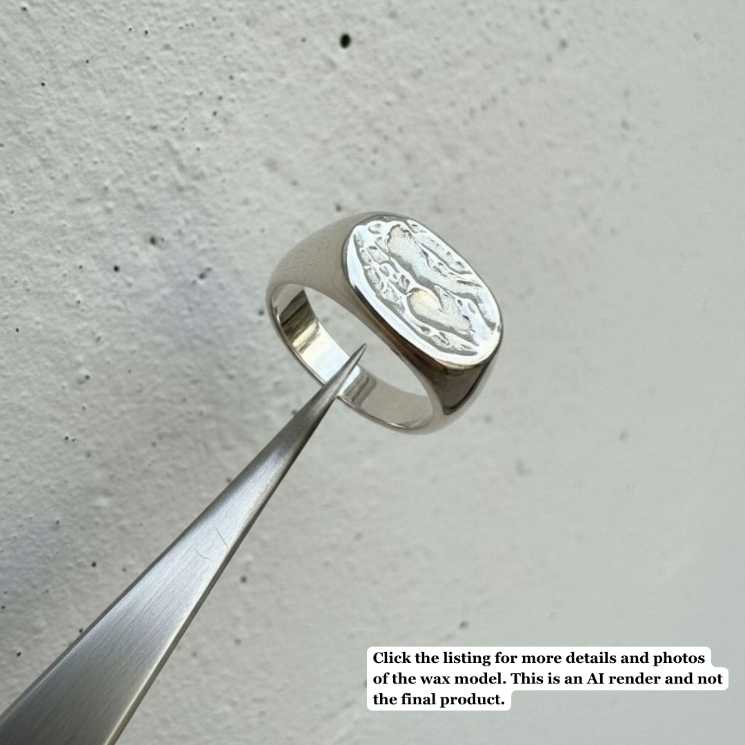 From the Rocks - Sterling Silver Signet Ring (Wax Model, Available to Cast)