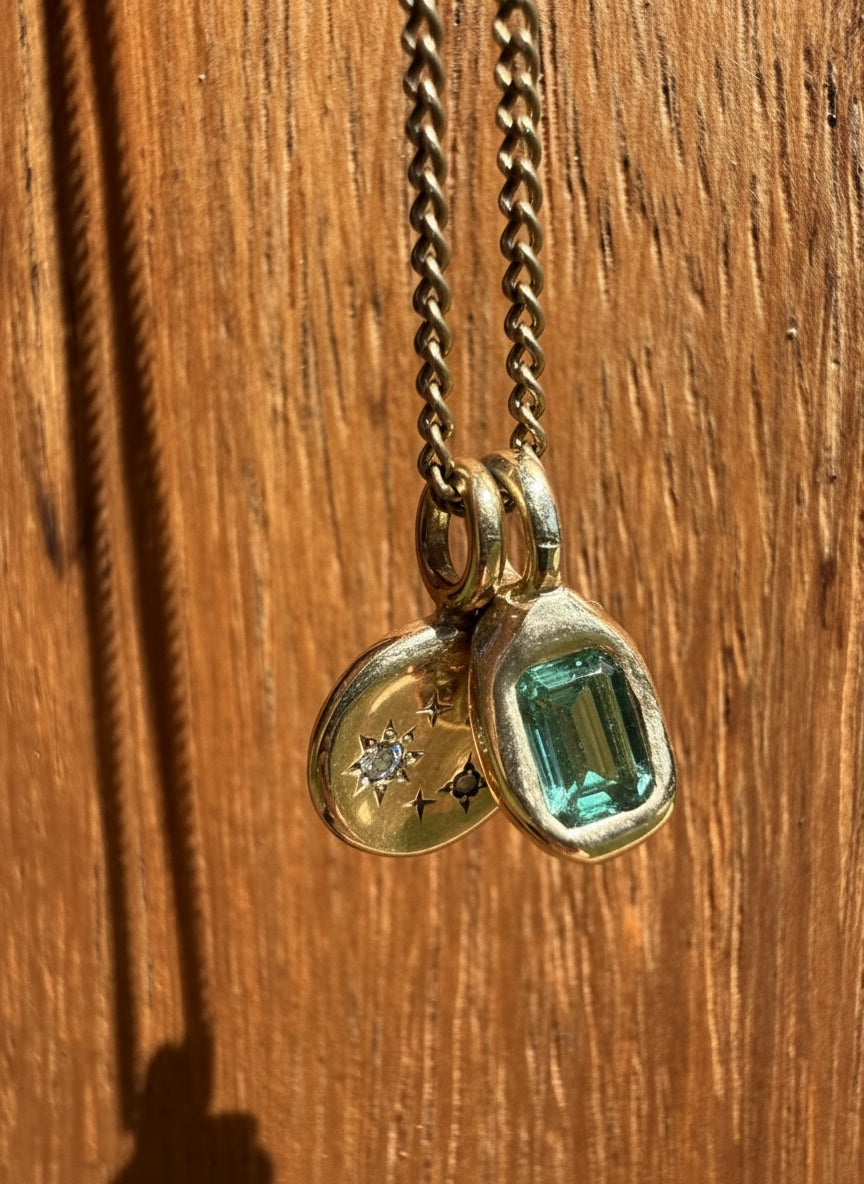Lab Diamond Geode Pendant