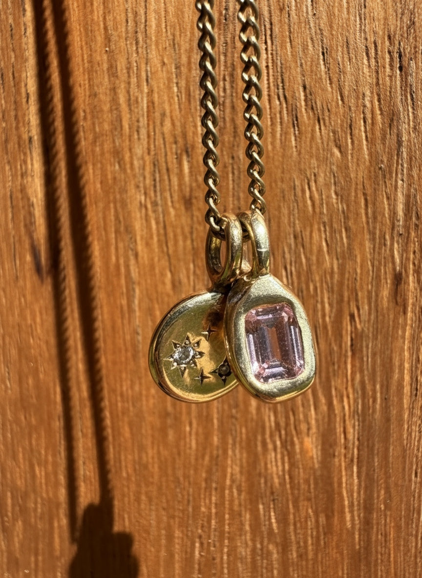 Lab Diamond Geode Pendant