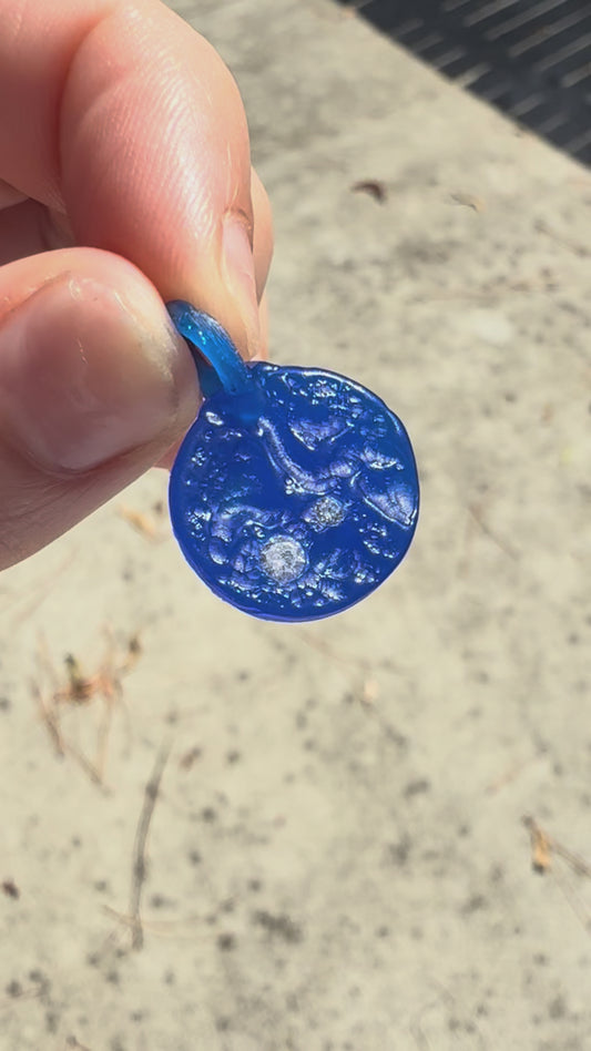 Unearthed Dual Stone 9ct Yellow Gold Pendant (Wax Model, Available to Cast)