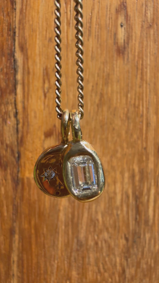 Lab Diamond Geode Pendant